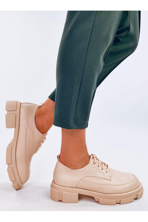 Mokasinai paaukštintu padu UNNA BEIGE