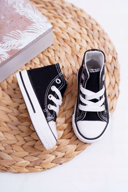 Vaikiški batai su auliuku juodos spalvos