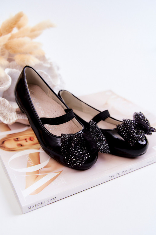 Bateliai su kaspinais, juodos...