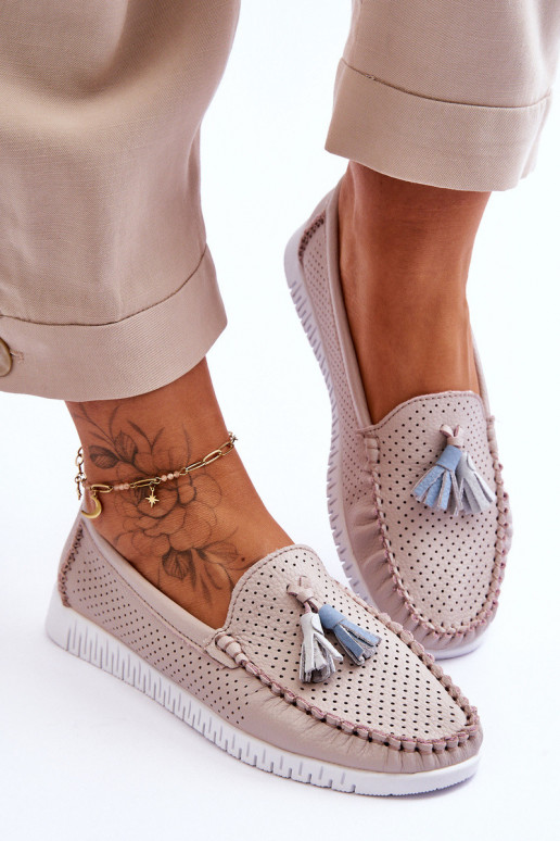 Moteriški odiniai mokasinai su ažūro...