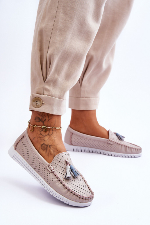 Moteriški odiniai mokasinai su ažūro...