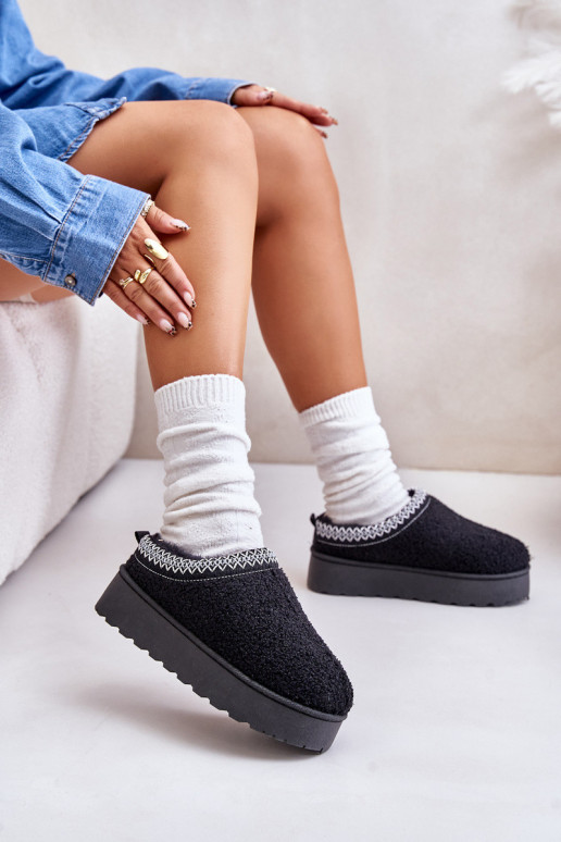 Moteriški juodi platforminiai sniego...