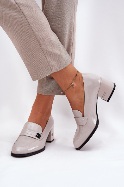 Pilkos spalvos moteriški batai su...