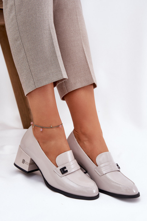 Pilkos spalvos moteriški batai su...