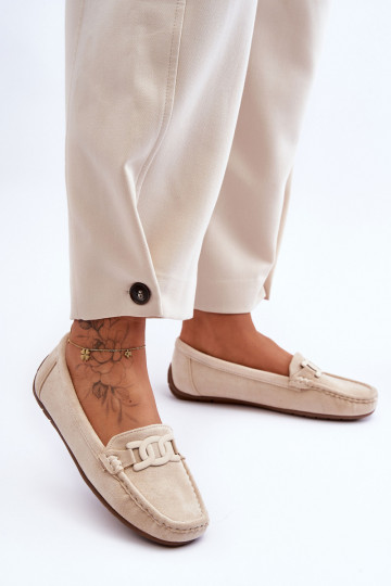 Zomšiniai mokasinai, smėlio...