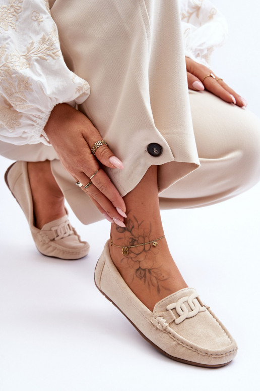 Zomšiniai mokasinai, smėlio spalvos...