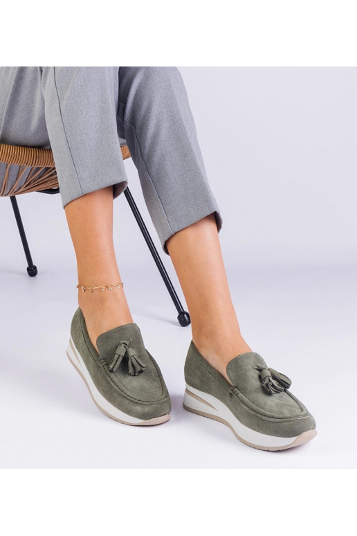 Žali moteriški platforminiai bateliai...