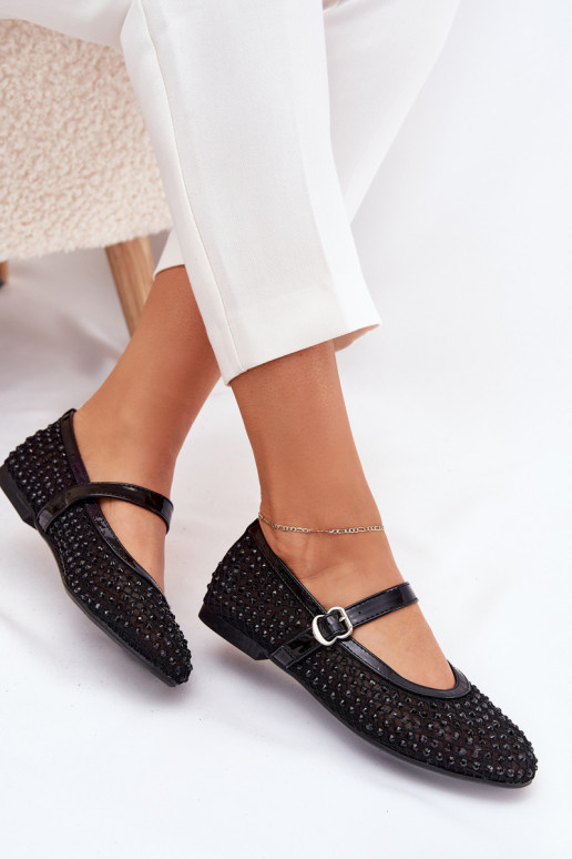 Dekoruotos moteriškos balerinos su...