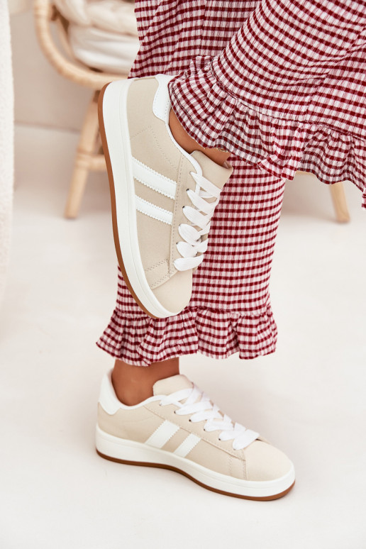 Smėlio spalvos dirbtinės zomšos kedai...