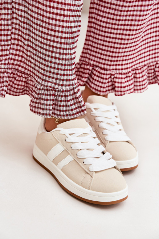 Smėlio spalvos dirbtinės zomšos kedai...