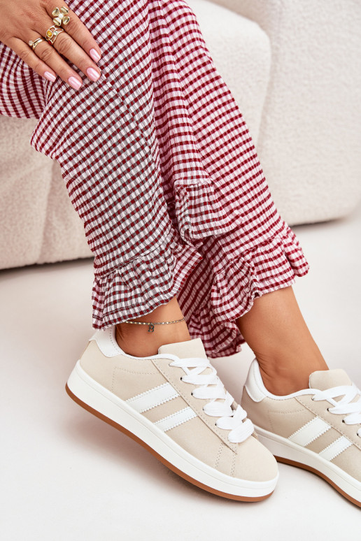 Smėlio spalvos dirbtinės zomšos kedai...