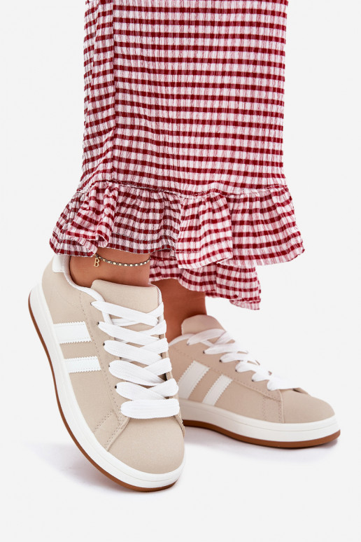 Smėlio spalvos dirbtinės zomšos kedai...