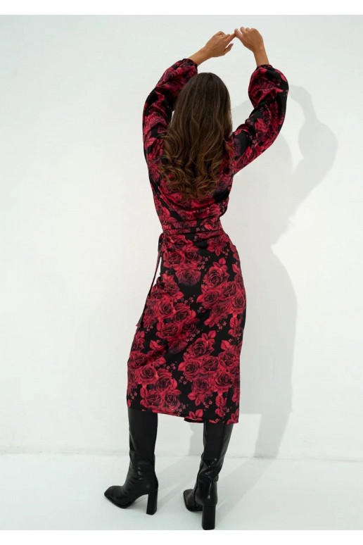 Kinsley - bordo spalvos margas sijonas Kinsley - bordo spalvos margas sijonas