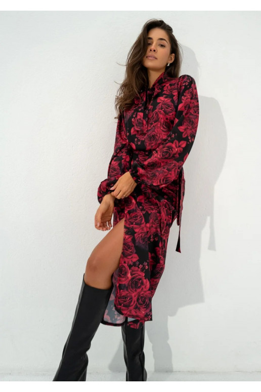 Kinsley - bordo spalvos margas sijonas Kinsley - bordo spalvos margas sijonas