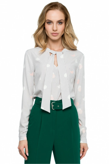 Dryžuota palaidinė V formos...