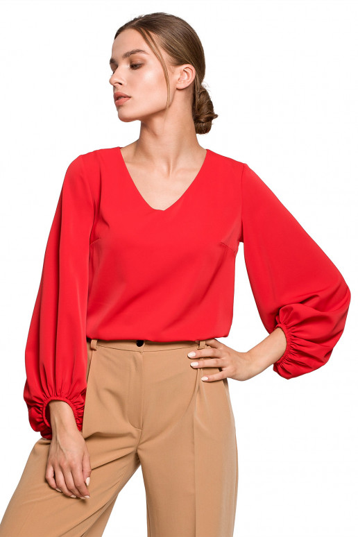 Puošni palaidinė raudonos spalvos