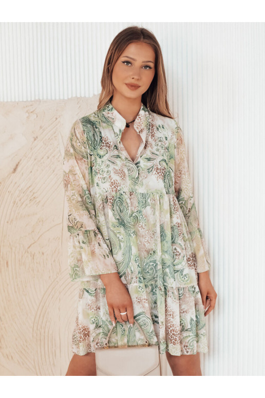 Suknelė su raštais žalios spalvos PRINSA