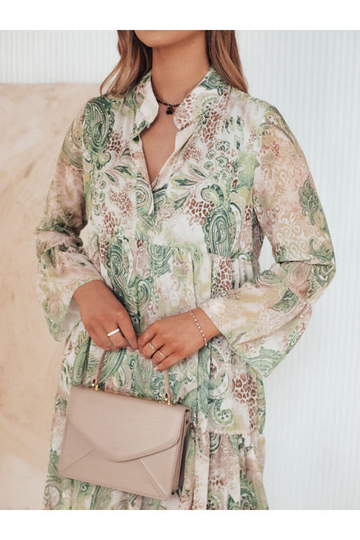 Suknelė su raštais žalios spalvos PRINSA