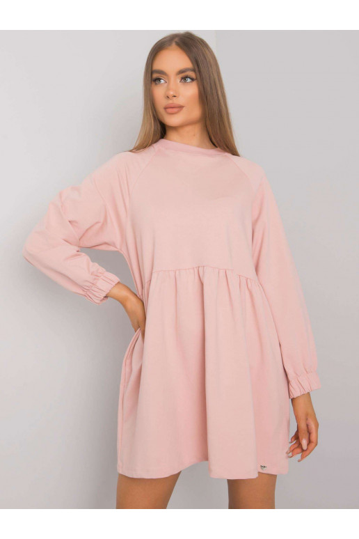 Rožinė suknelė ilgomis rankovėmis...