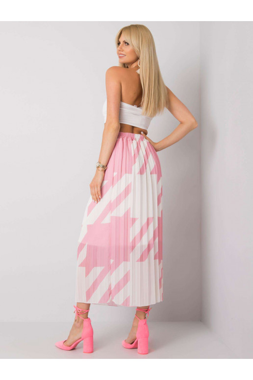 Rožinis plisuotas Maxi sijonas Isidora