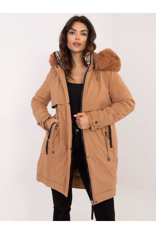 Striukė su gobtuvu rudos spalvos