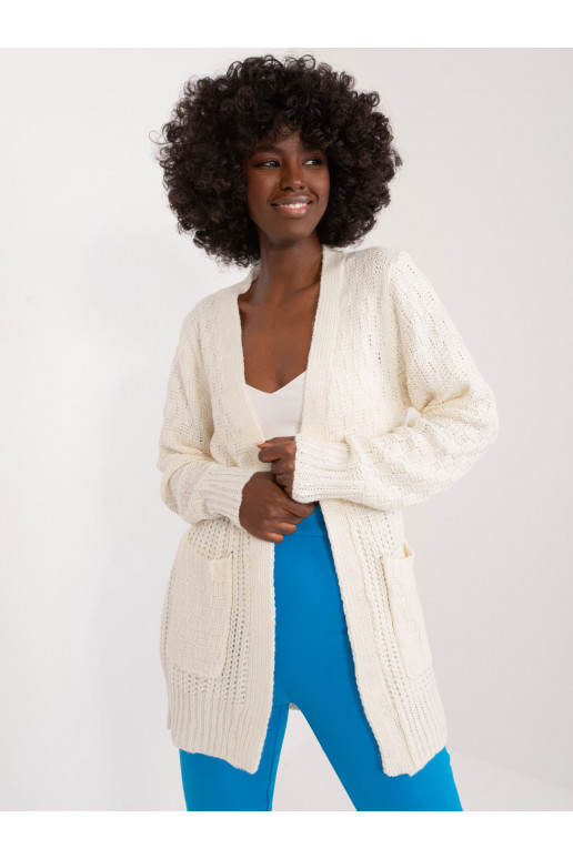 Kardiganas balkšvos spalvos