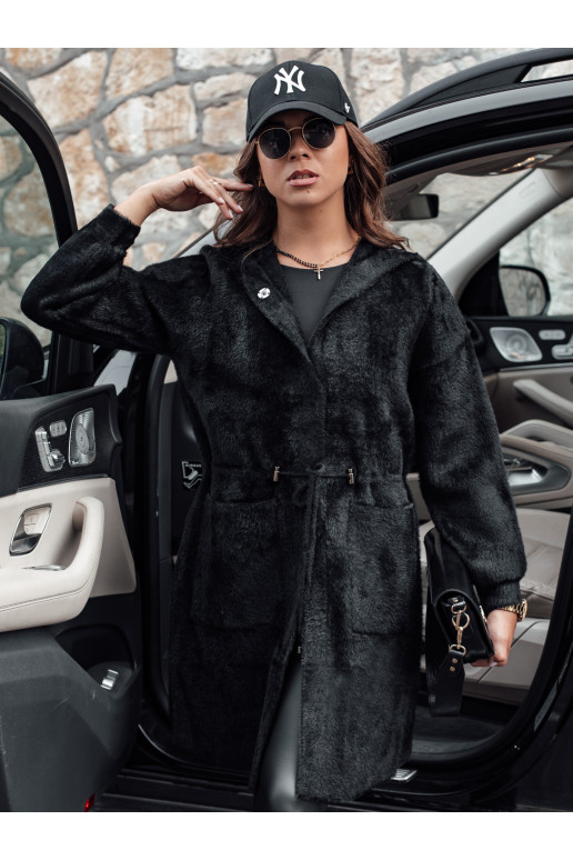 Moteriškas ilgas paltas su gobtuvu...