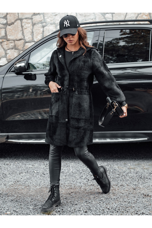 Moteriškas ilgas paltas su gobtuvu...