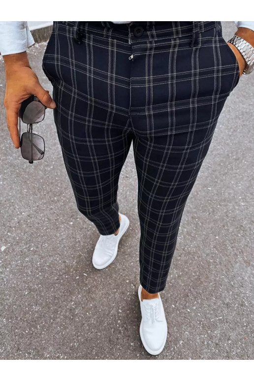 Vyriškos juodos languotos chino kelnės