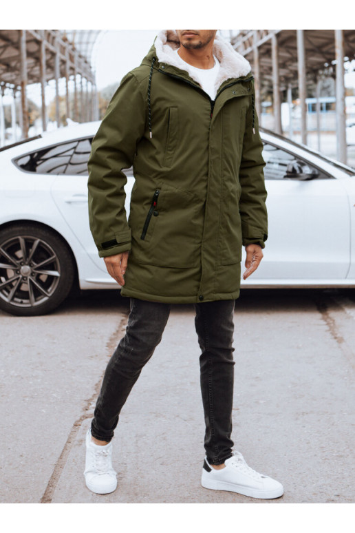 Vyriška žalia žieminė striukė