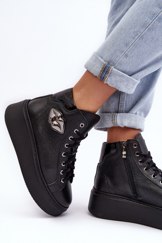Laisvalaikio bateliai Aukštas su užtrauktukais Lemar juodos spalvos Katerin