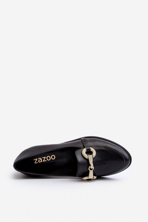 Zazoo 2880 Moteriškos Mokasinai Oda su ornamentais juodos spalvos