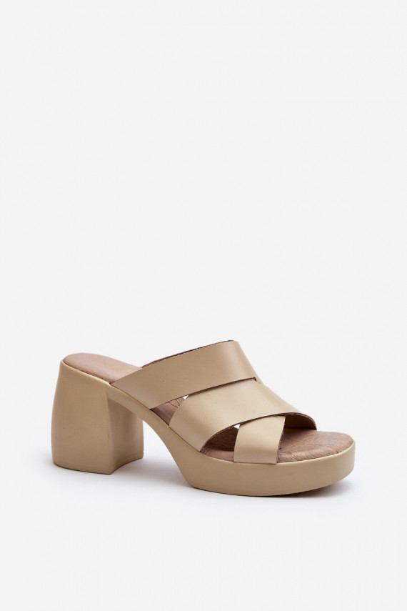Zazoo 40373 Odinės šlepetės Klocke smėlio spalvos