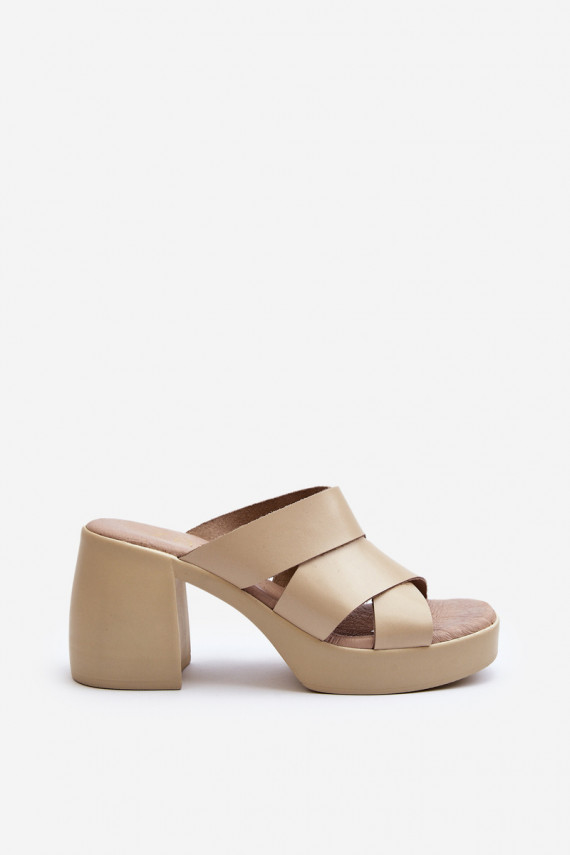 Zazoo 40373 Odinės šlepetės Klocke smėlio spalvos