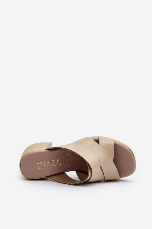 Zazoo 40373 Odinės šlepetės Klocke smėlio spalvos