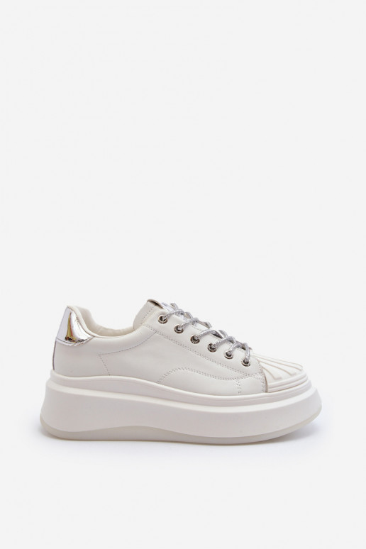 Oda Sneakers modelio batai Moteriškos su platforma GOE NN2N4033 baltos spalvos