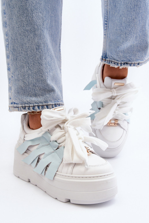 Zazoo 2F-7033 Sneakers modelio batai su platforma mėlynos spalvos