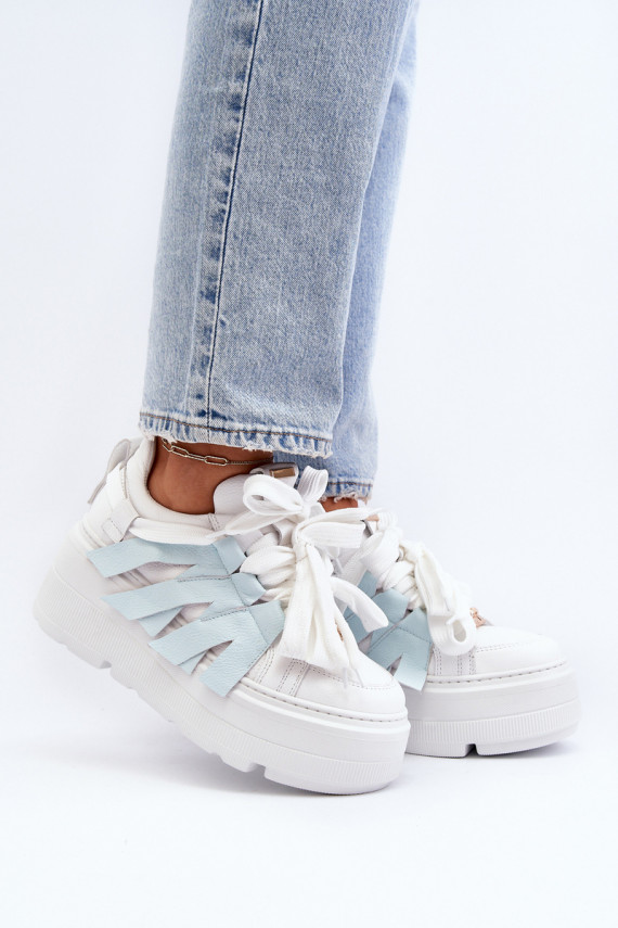 Zazoo 2F-7033 Sneakers modelio batai su platforma mėlynos spalvos