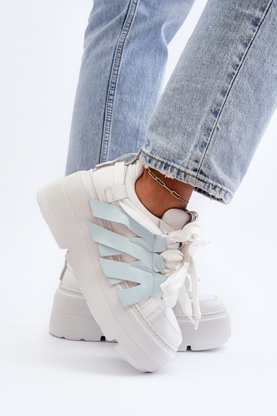 Zazoo 2F-7033 Sneakers modelio batai su platforma mėlynos spalvos