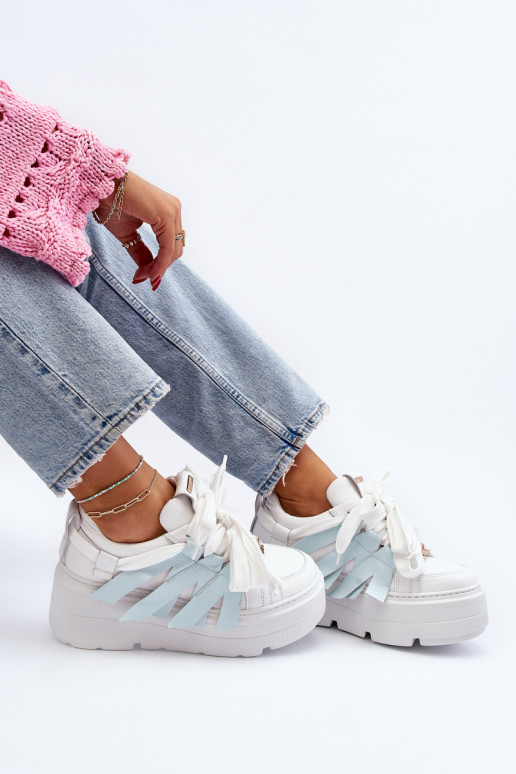 Zazoo 2F-7033 Sneakers modelio batai su platforma mėlynos spalvos