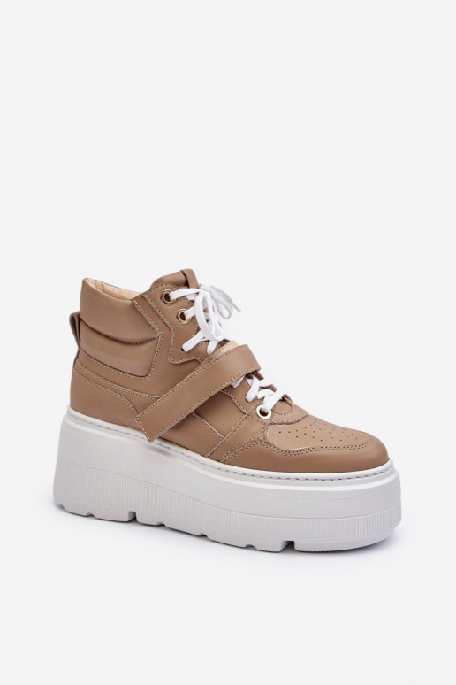 Zazoo 3450 Oda Sneakers modelio batai Moteriškos smėlio spalvos