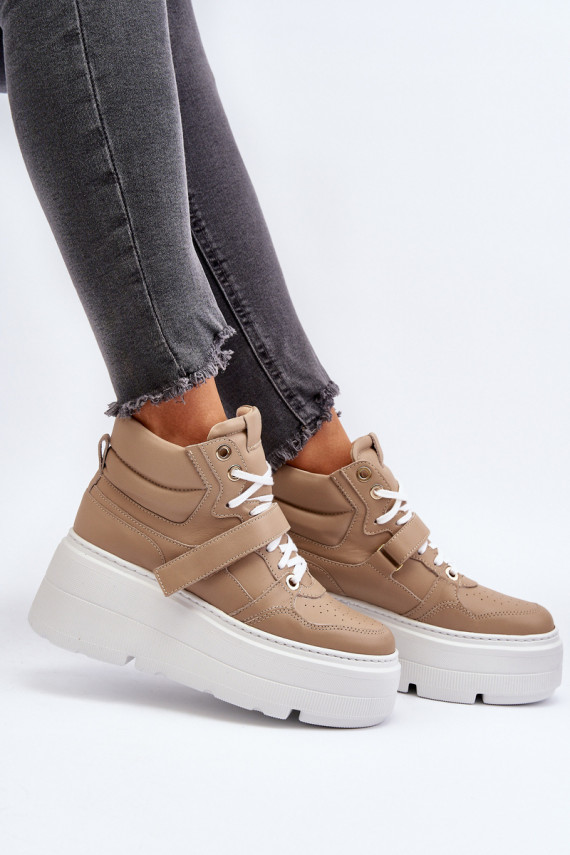 Zazoo 3450 Oda Sneakers modelio batai Moteriškos smėlio spalvos