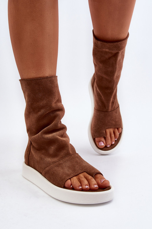 Zazoo 3441 Moteriškos zomšinės basutės Z Cholewka rudos spalvos