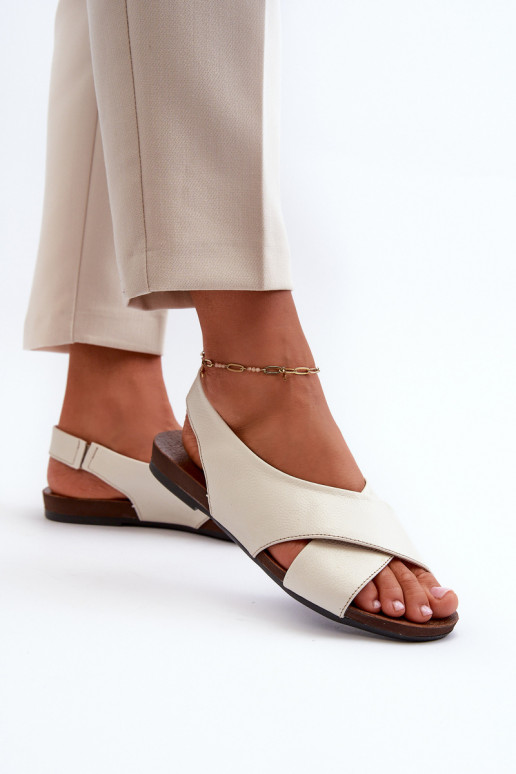 Zazoo 40407 basutės Oda Moteriškos dramblio kaulo spalvos