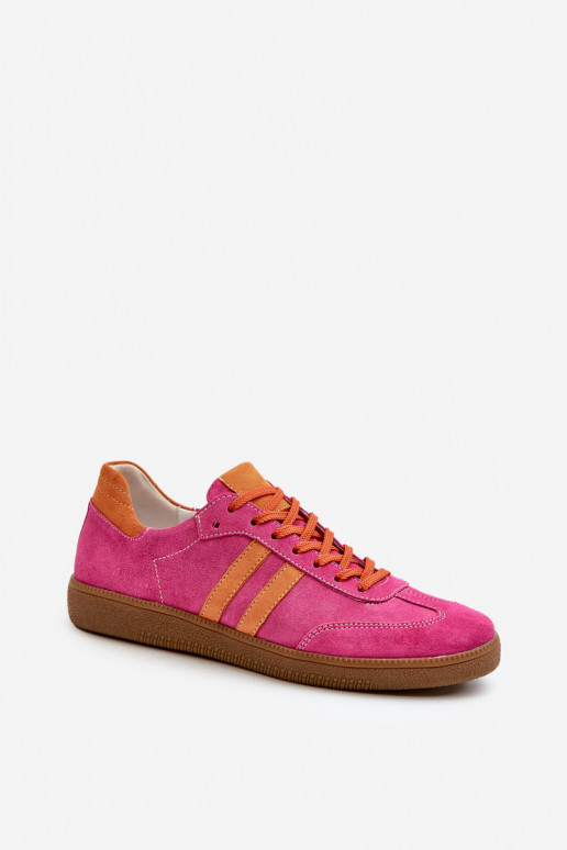 Zazoo N1068 iš zomšos Žemas Sneakers modelio batai Moteriškos rožinės spalvos