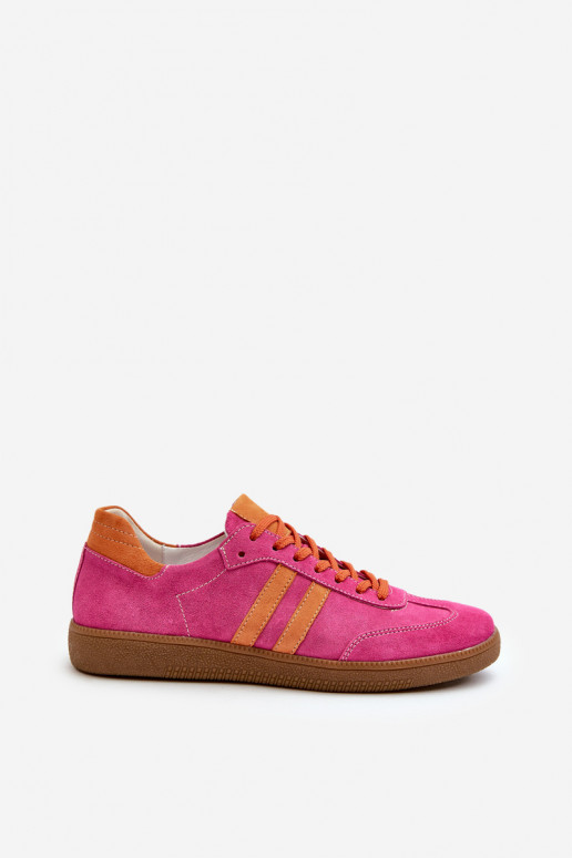 Zazoo N1068 iš zomšos Žemas Sneakers modelio batai Moteriškos rožinės spalvos