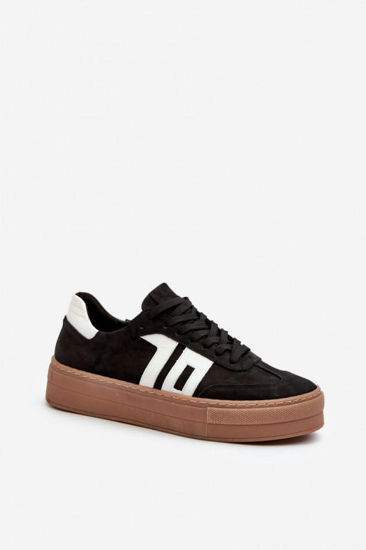 Zazoo N1095S2 Sneakers modelio batai Oda Moteriškos su platforma juodos spalvos