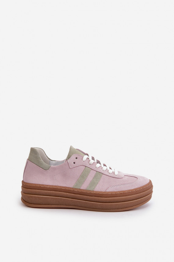 Zazoo N1068S4 Zomšiniai Sneakers modelio batai su platforma Violetinės spalvos