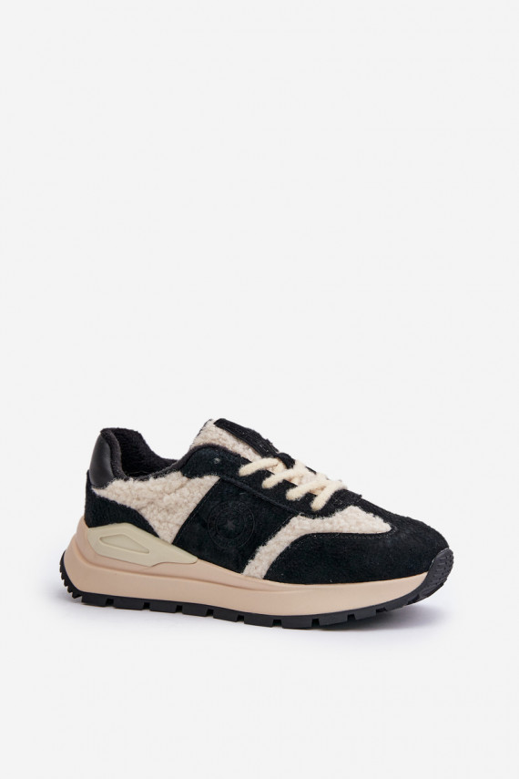 pašiltinti Sneakers modelio batai Moteriškos Oda Big Star OO274A318 HI-POLY SYSTEM juodos spalvos
