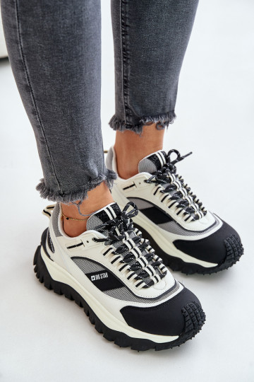 Oda Sneakers modelio batai Moteriškos su platforma Big Star OO274A220 HI-POLY SYSTEM Baltos-juodos spalvos 2